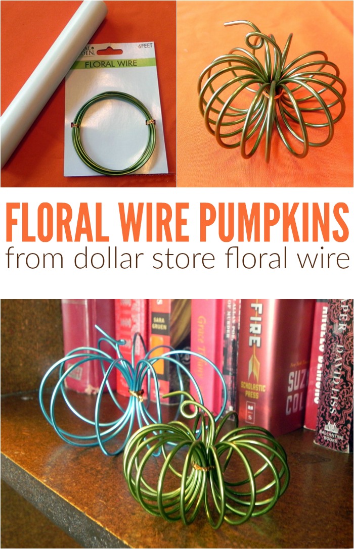 Dollar Store Floral Wire Pumpkins