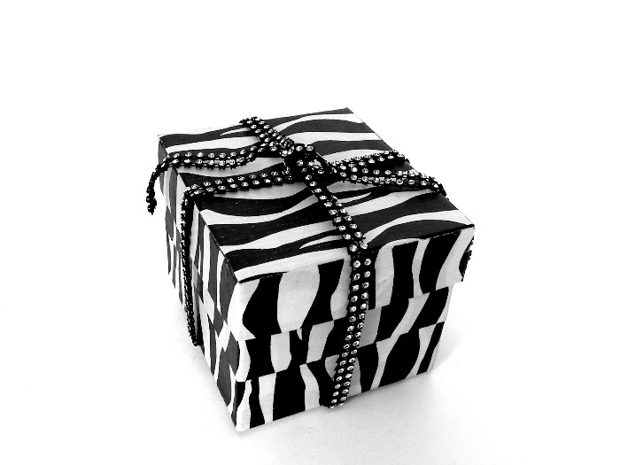 Zebra and Bling Reusable Gift Box
