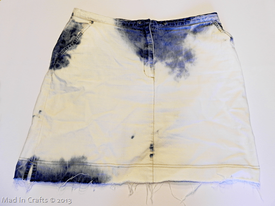 bleached jean skirt