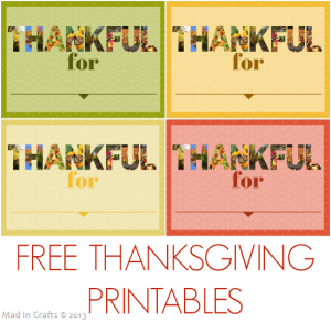 Free Thanksgiving Printables