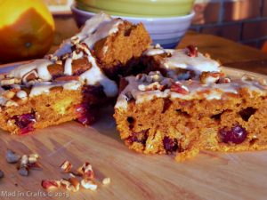 Pumpkin Cranberry Pecan Bars