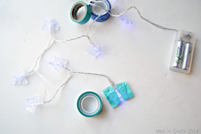 Apply Washi Tape to Butterfly Lights