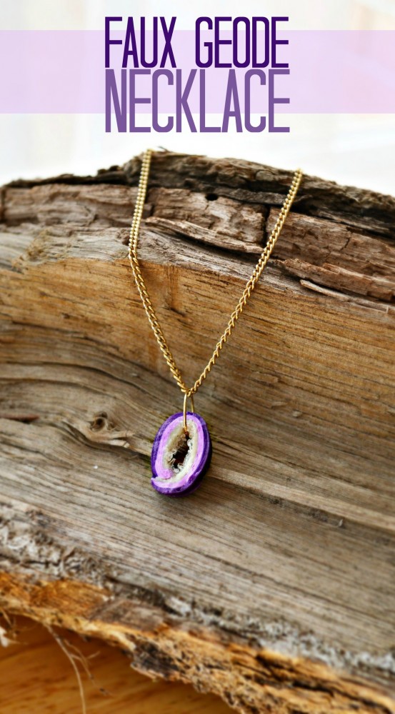 EASY FAUX GEODE NECKLACE FROM POLYMER CLAY