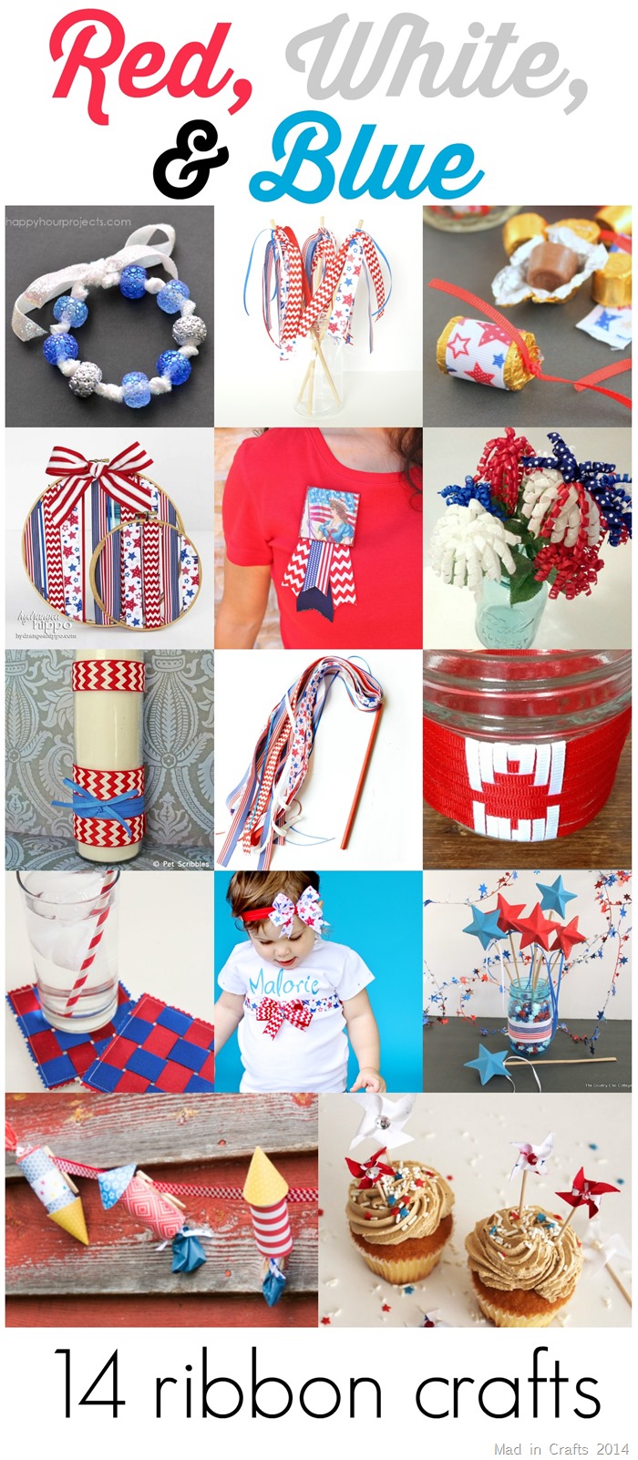 14 Red, White and Blue Ribbon Crafts
