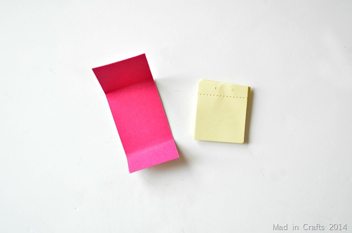 Cut cardstock to fit sticky notes
