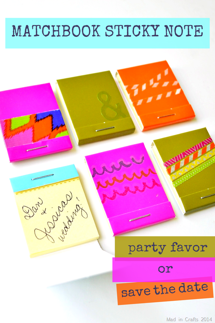 Matchbook Sticky Note Favor or Save the Date