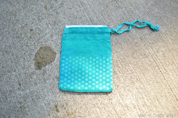 dyed bag with bleach stencil