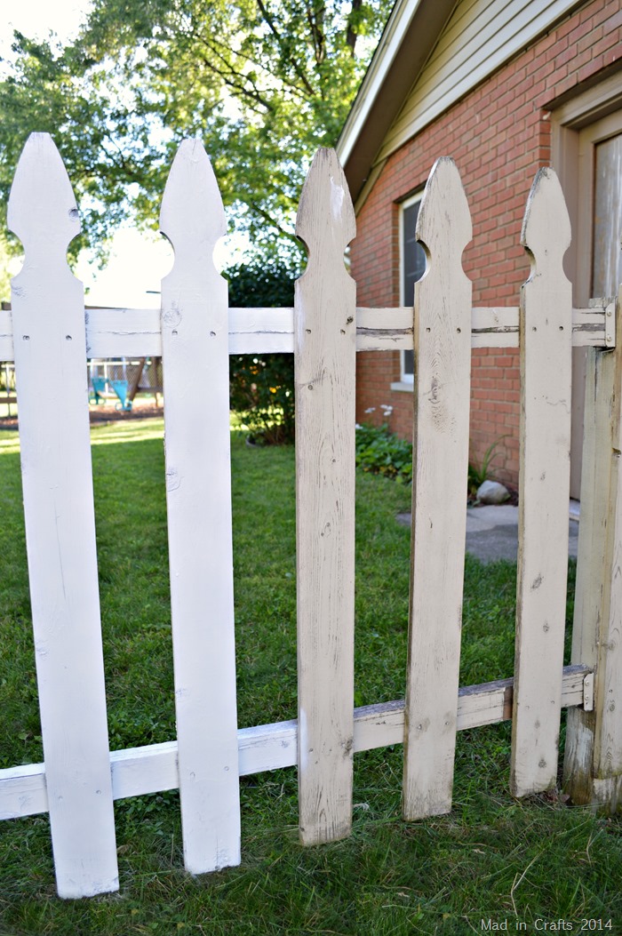 painted and unpainted fence