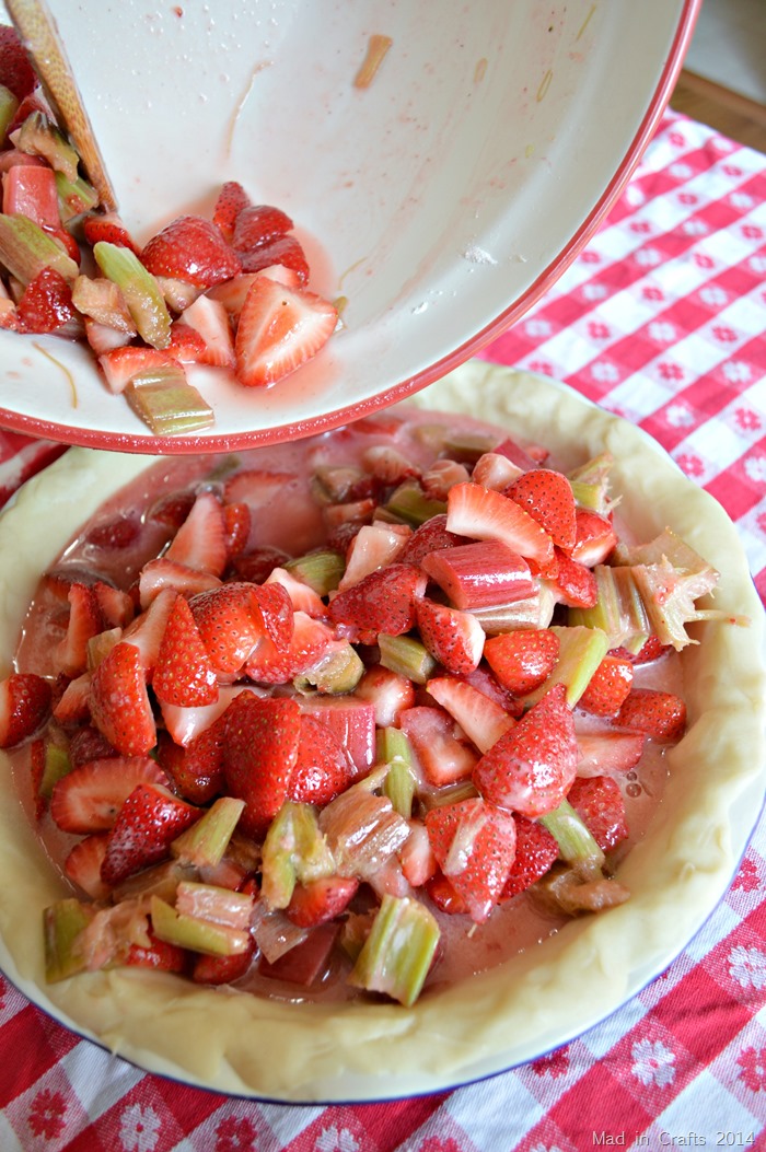 SIMPLE STRAWBERRY RHUBARB PIE - Mad in Crafts