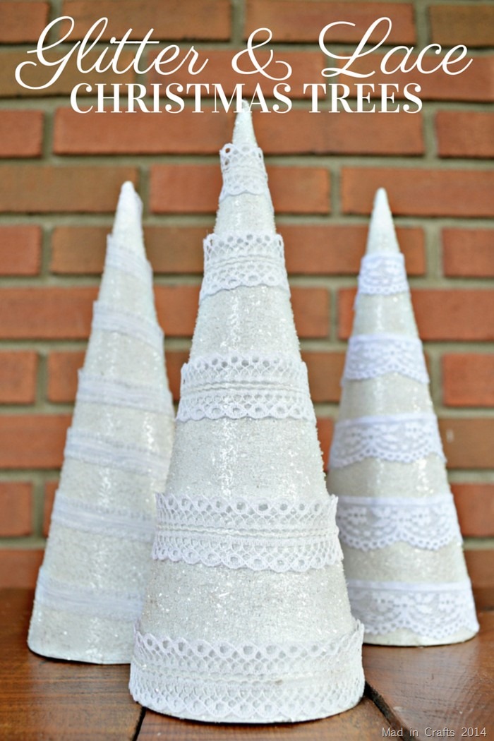 Glitter and Lace Christmas Trees Tutorial