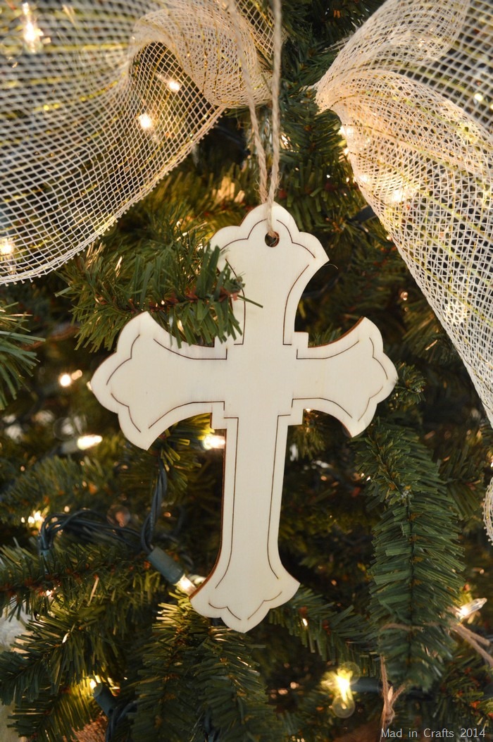 raw wood cross ornaments