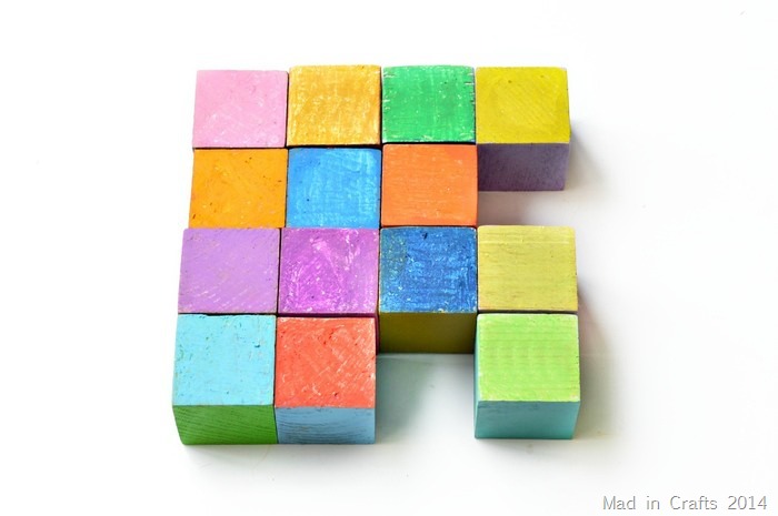 Oil Pastel colored blocks Mad in Crafts