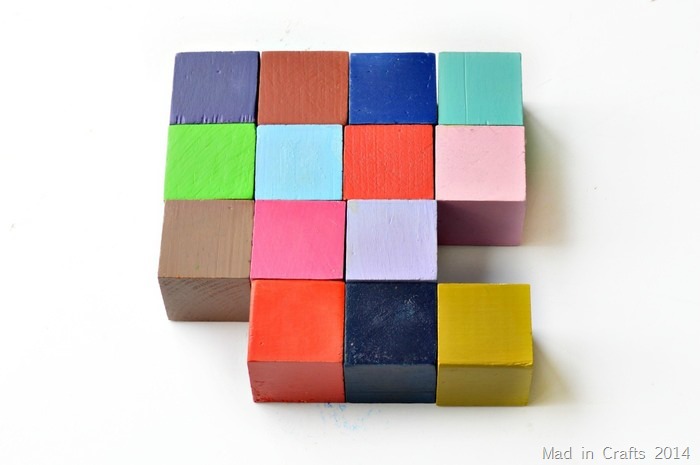 Spray Painted Blocks Mad in Crafts