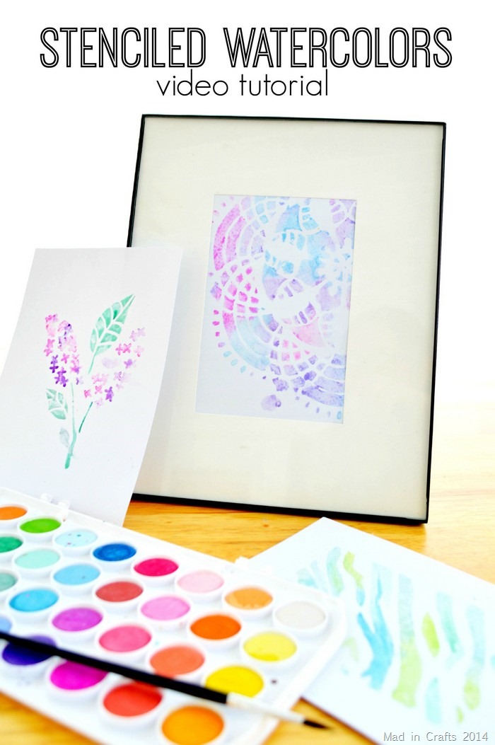 Stenciled Watercolors Video Tutorial - Mad in Crafts