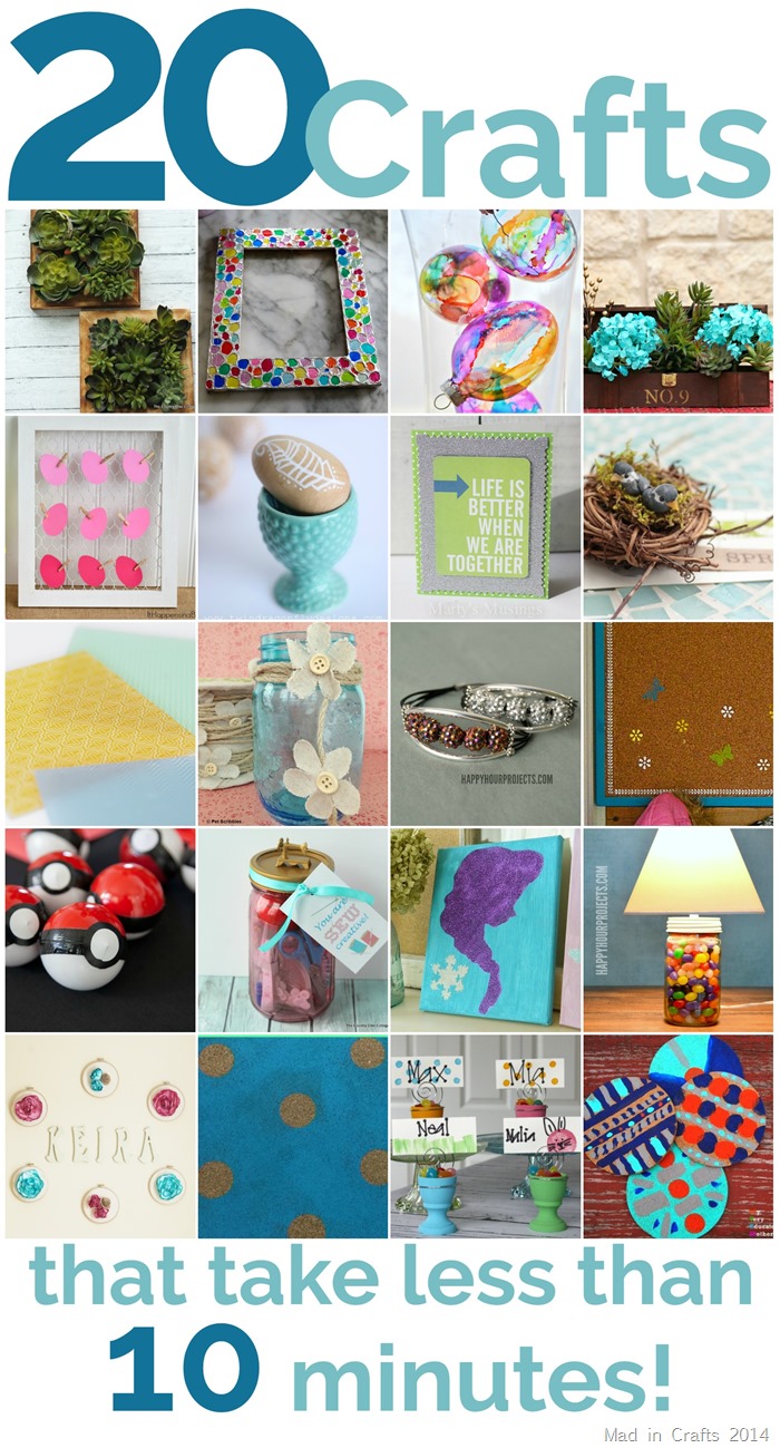 20 Crafts That Can Be Made in Less Than 10 Minutes!