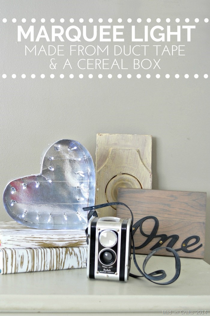 Duct Tape and Cereal Box Marquee Light - Mad in Crafts