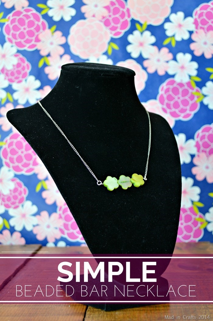 Simple Beaded Bar Necklace - Mad in Crafts