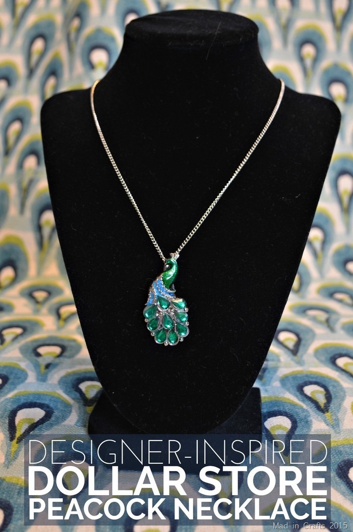 Designer Inspired Dollar Store Peacock Necklace