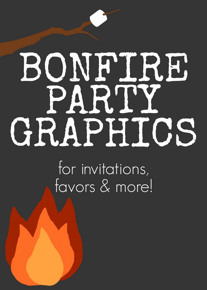 Bonfire Party Graphics for Invitations, Favors, and More