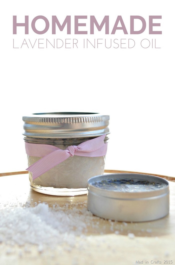 Small mason jar of Homemade Lavender Infused Oil