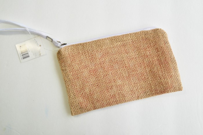 burlap makeup bag