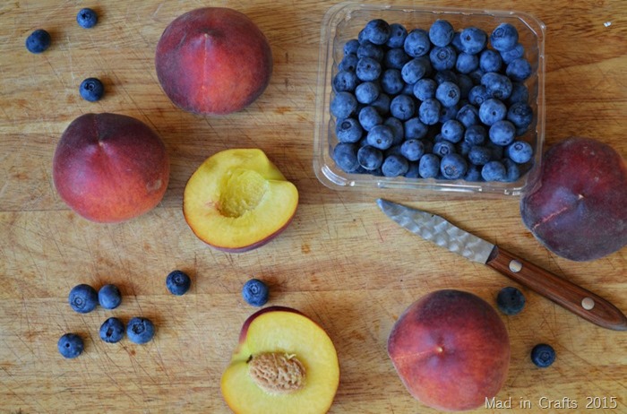 peaches and blueberries