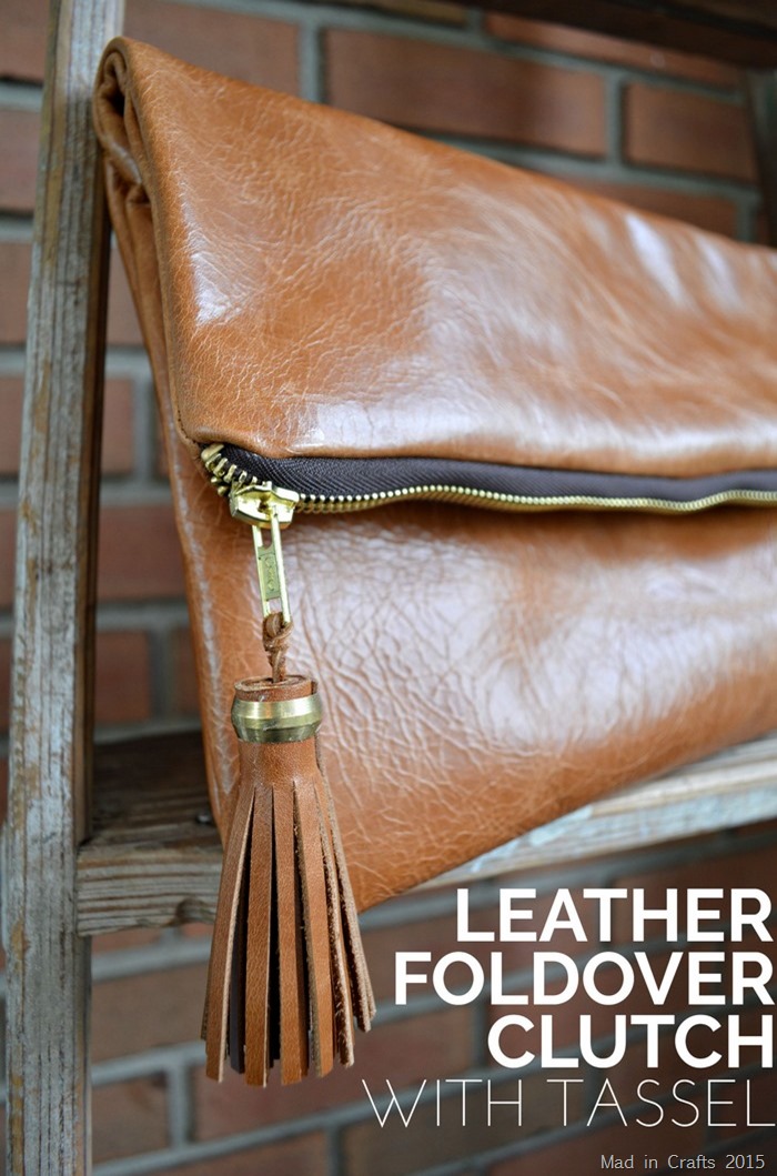 leather foldover clutch