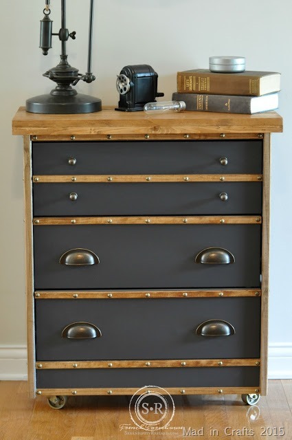 gray and wood restoration hardware inspired nightstand