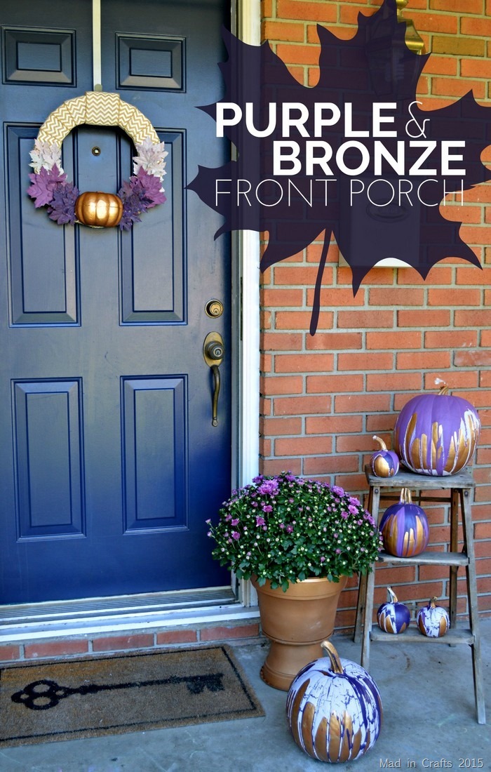 Purple and Bronze Fall Porch Decor