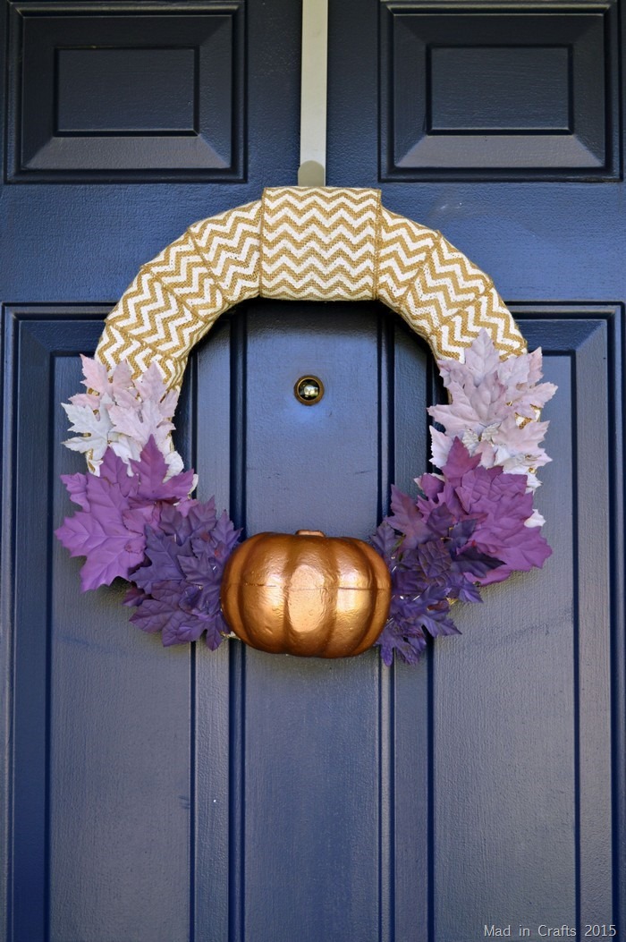 Purple and Bronze Ombre Fall Wreath