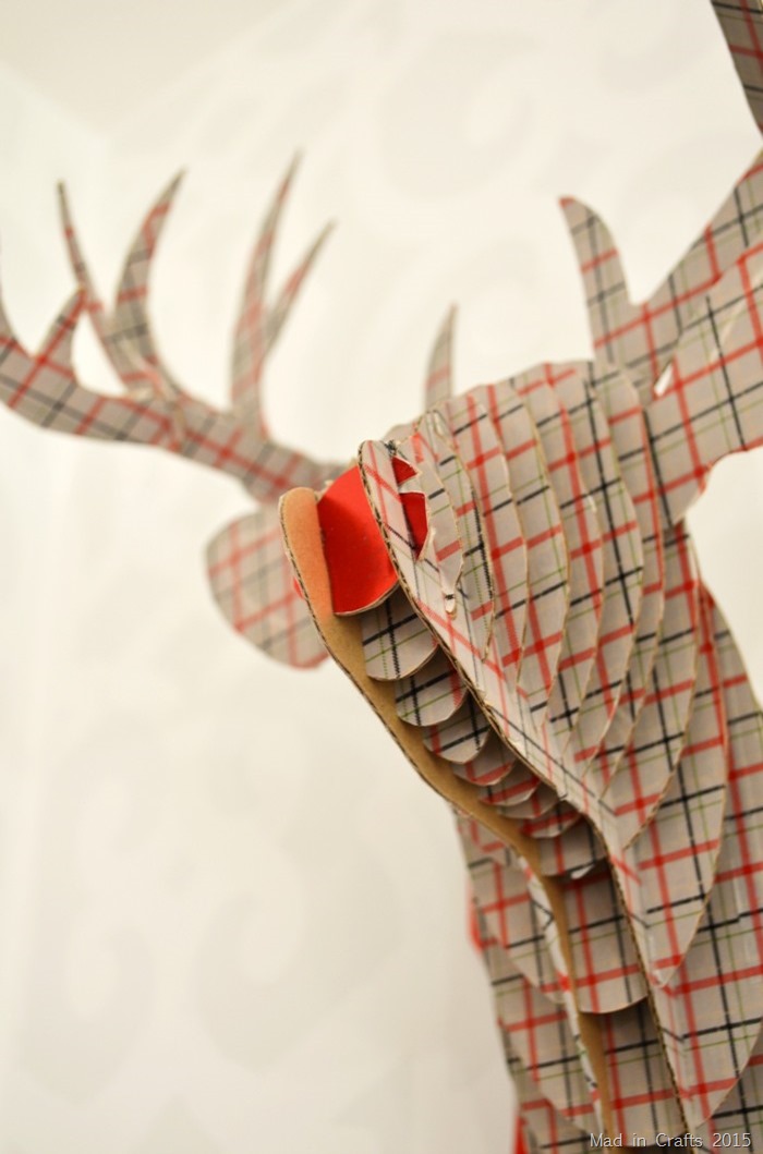 washi tape on cardboard deer head