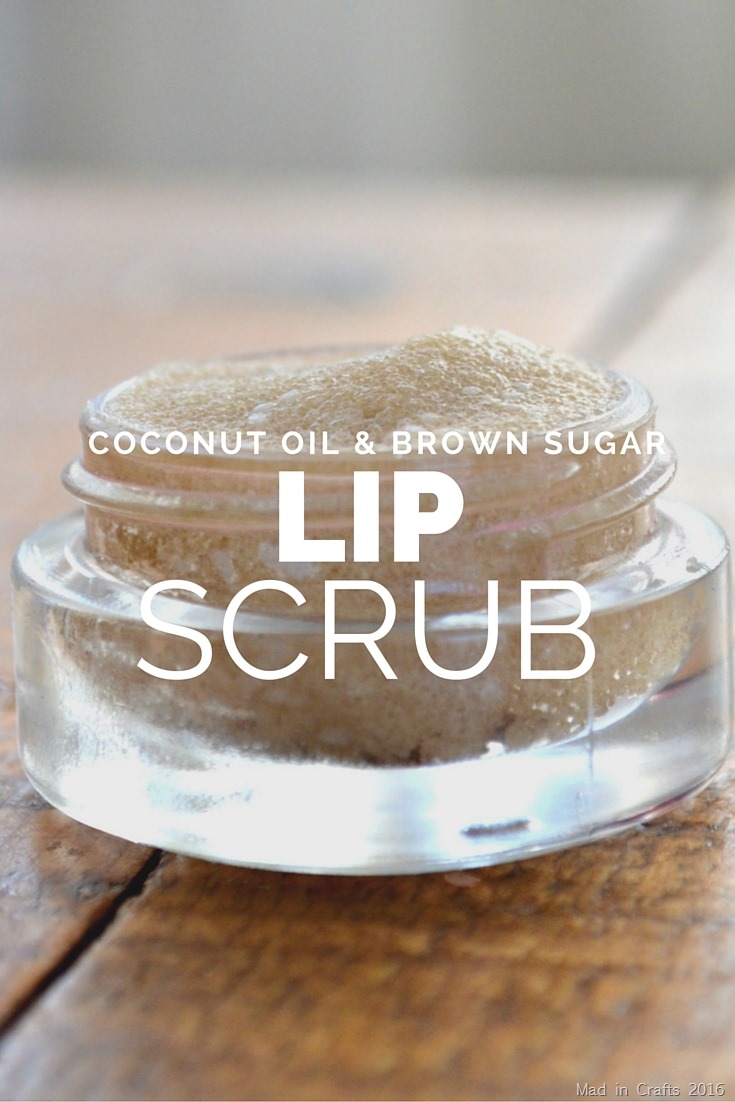 closeup of small glass container of Coconut Oil, Honey & Brown Sugar Lip Scrub