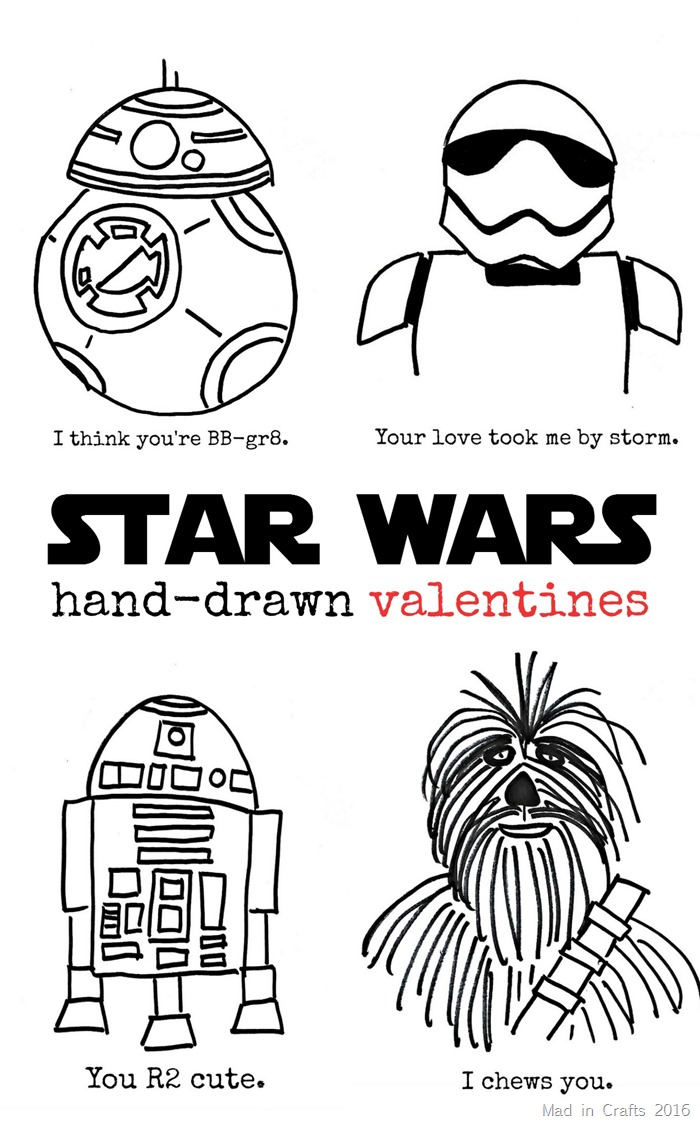 Hand-Drawn Star Wars Valentines