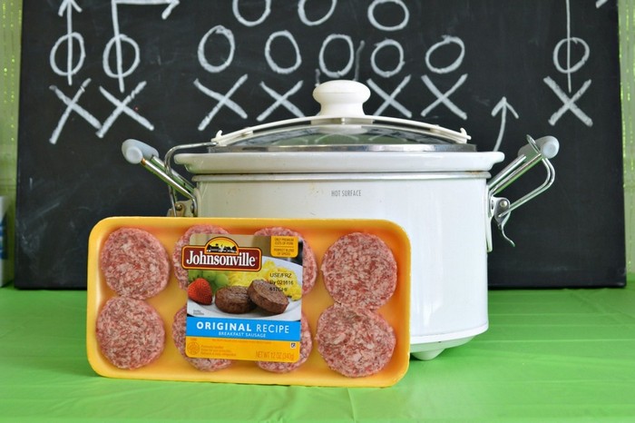 package of sausage and a crockpot