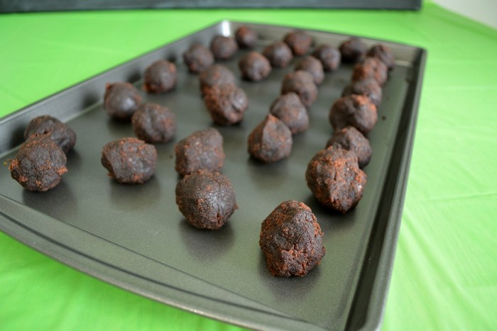 Rolled brownie truffles