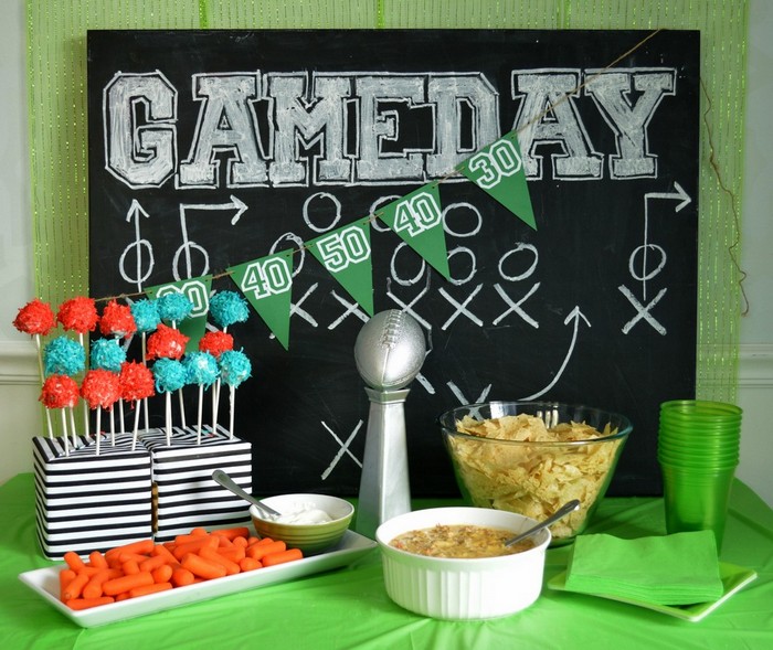 football party snack table 