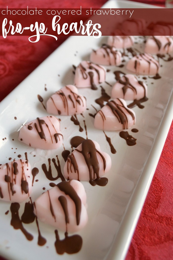 Chocolate Covered Strawberry Fro Yo Hearts