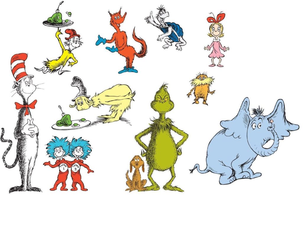 collage of Dr. Seuss characters