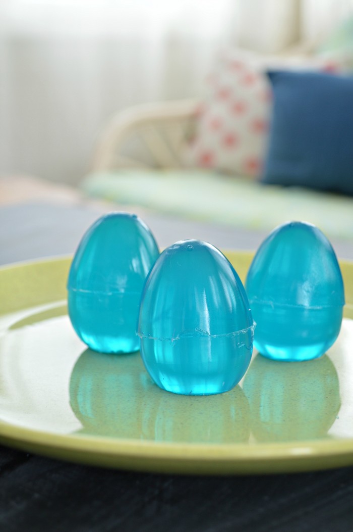 Blue Easter Eggs Jelly Soaps on a plate