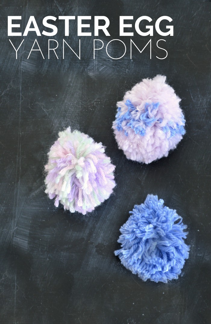 easter egg yarn poms