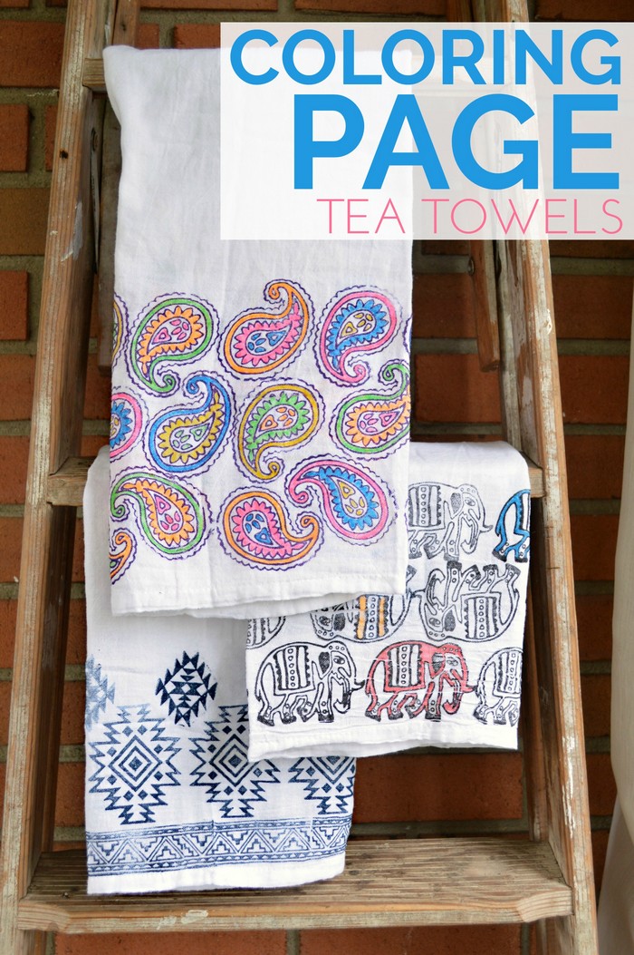Coloring Page Tea Towels