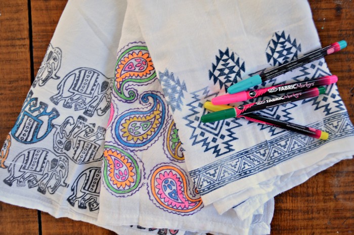 Coloring Tea Towels