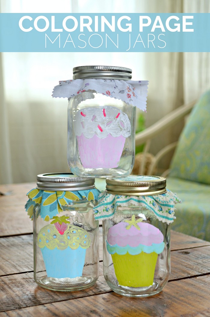 DIY Coloring Page Mason Jars