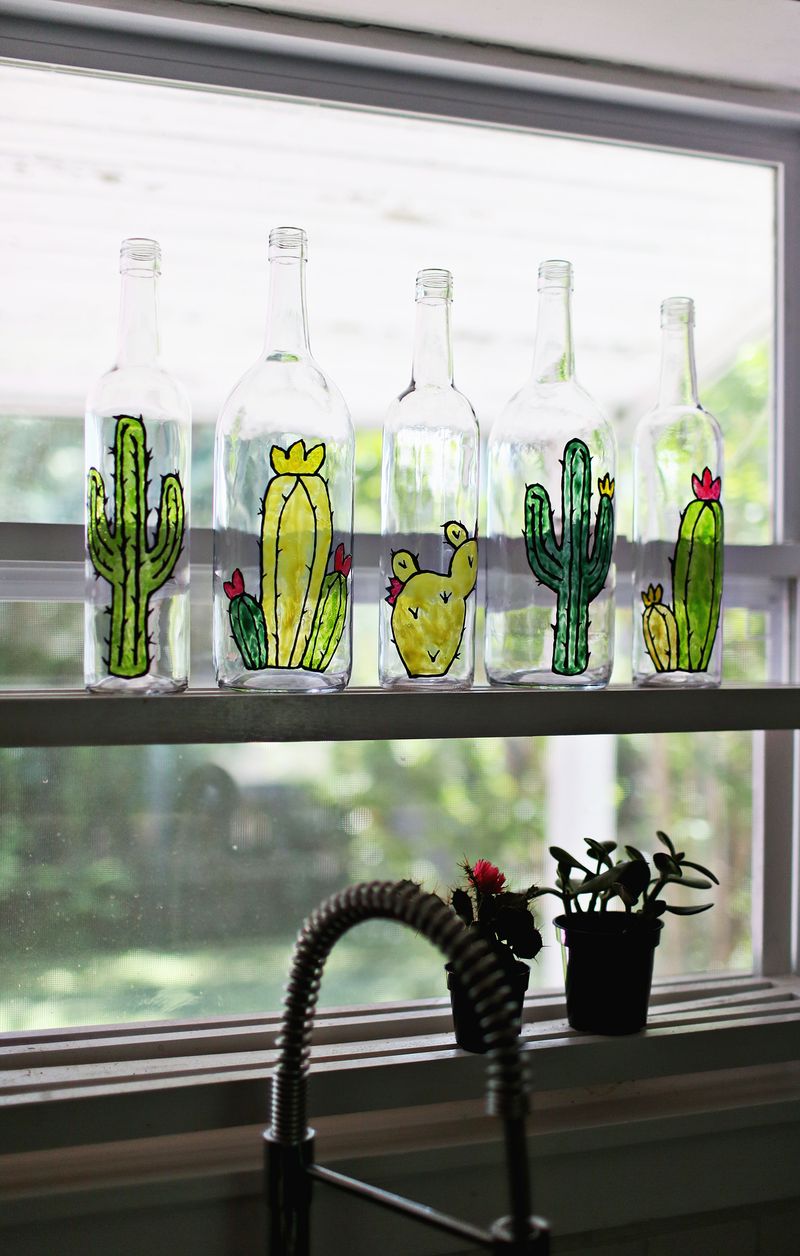 PAINTED GLASS BOTTLES