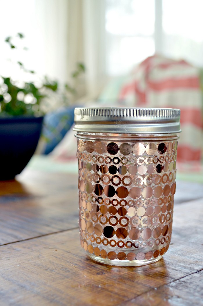 Copper Dot Mason Jar