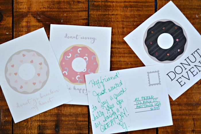 Printable Donut Postcards