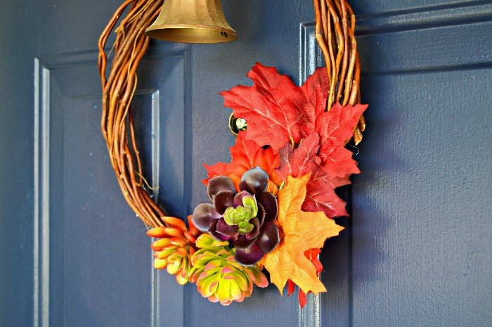 SUCCULENTS & LEAVES FALL DOLLAR STORE WREATH