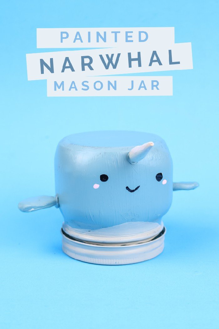 QUICK & EASY PAINTED NARWHAL MASON JAR