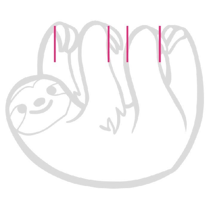 diagram of how to add a lollipop to the printable sloth valentines