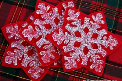 Dollar Store Snowflake Coasters